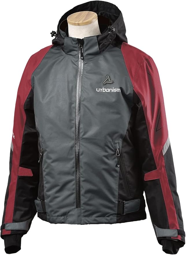[アーバニズム] バイク ジャケット ライドウィンタージャケット グレー レッド Lサイズ UNJ-101