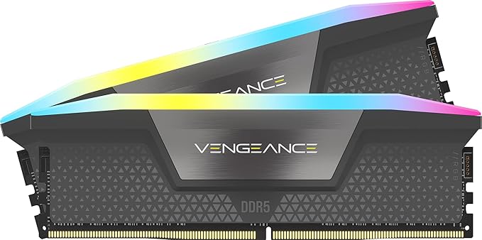 CORSAIR DDR5-6000MHz デスクトップPC用メモリ VENGEANCE RGB DDR5シリーズ AMD EXPO Intel XMPメモリキット 32GB ブラック [16GB×2枚] CMH32GX5M2B6000Z30K