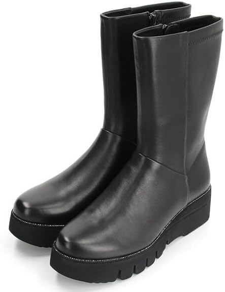 [コンポジションナイン] ファッションブーツ 厚底バックストレッチハーフブーツ3024 レディース