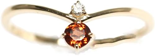 [キャンディ] K10YG ガーネット/Dia 0.014ct デュオリング 日本サイズ13号