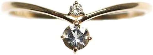 [キャンディ] K10YG アクアマリン/Dia 0.014ct デュオリング 日本サイズ14号