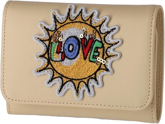 [ツモリチサト] 三つ折り財布 深札入れ ラブワッペン